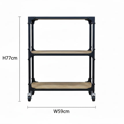Iron & Wood Shelving Unit on Wheels - Elderflower  Lane 