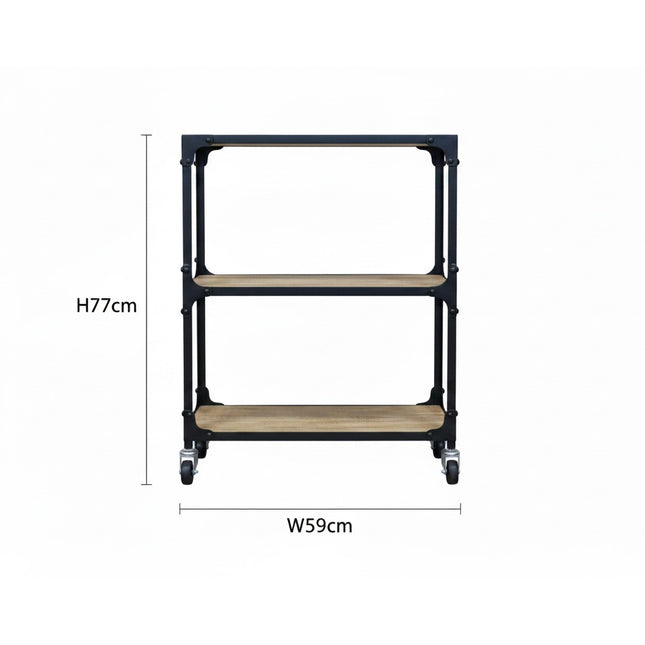 Iron & Wood Shelving Unit on Wheels - Elderflower  Lane 
