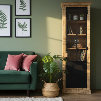 Tall glass display cabinet - Elderflower Lane