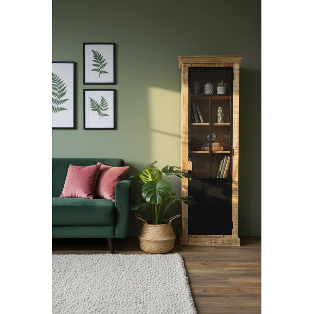 Tall glass display cabinet - Elderflower Lane