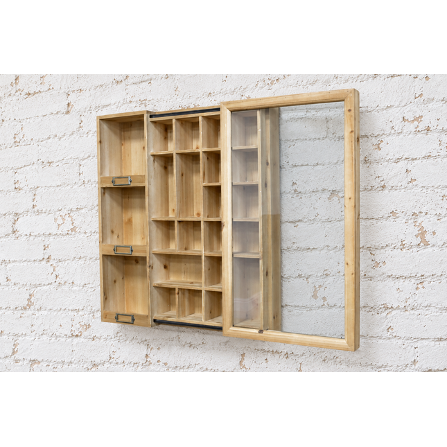 Wall Display Cabinet with Sliding Glass Door - Elderflower  Lane