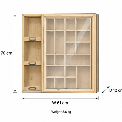 Wall Display Cabinet with Sliding Glass Door - Elderflower  Lane