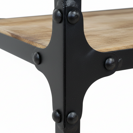 Iron & Wood Shelving Unit on Wheels - Elderflower Lane