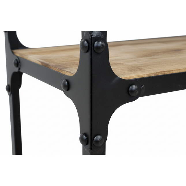 Iron & Wood Shelving Unit on Wheels - Elderflower Lane