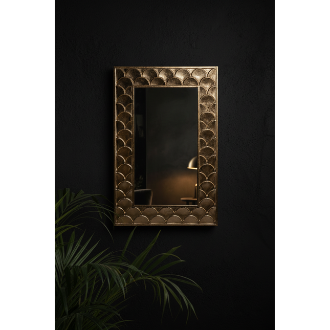 Gold rectangular fish scale  wall mirror - Elderflower Lane