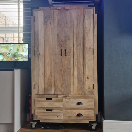 Large rustic wood larder pantry storage cabinet - Drinks cabinet