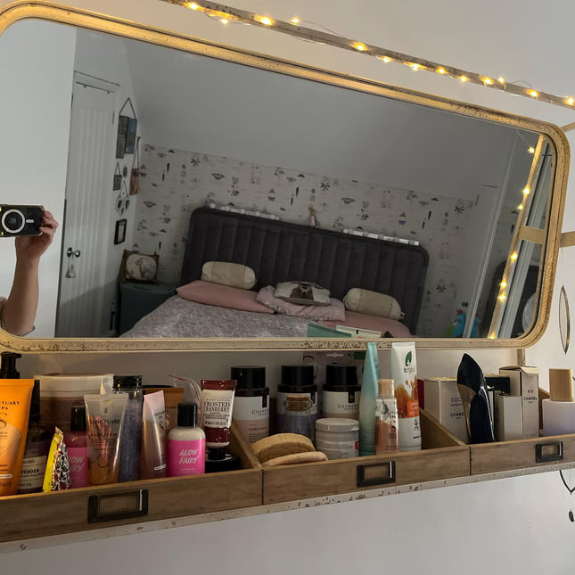 Wall mirror and storage shelves unit - Elderflower Lane