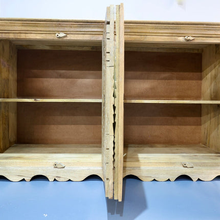 Hand carved rustic wood sideboard  - W160cm