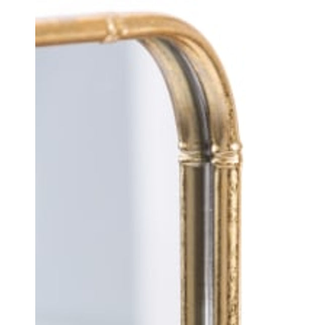 Tall Antique Gold Bamboo Wall Mirror