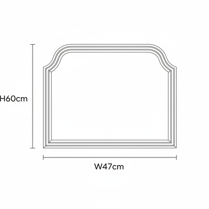Dimension diagram – H60cm × W47cm