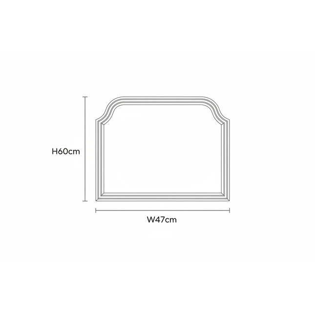 Dimension diagram – H60cm × W47cm