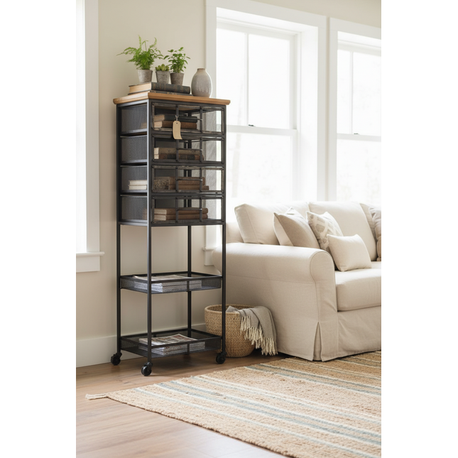 Black metal tall storage cabinet Uk - Elderflower Lane
