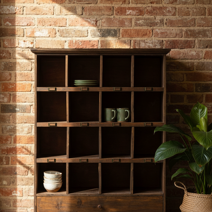 Rustic wood multi compartment storage cabinet - Elderflower Lane UK
