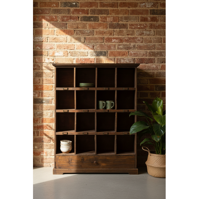 Rustic wood multi compartment storage cabinet - Elderflower Lane UK