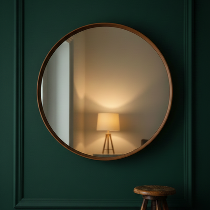 Round Oak Framed Wall Mirror | 80cm & 100cm | Elderflower Lane