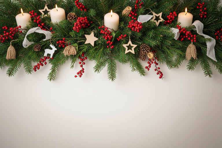 Scandinavian Christmas Banner with Space for Text