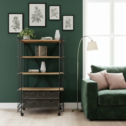Baker trolley shelving on wheels 