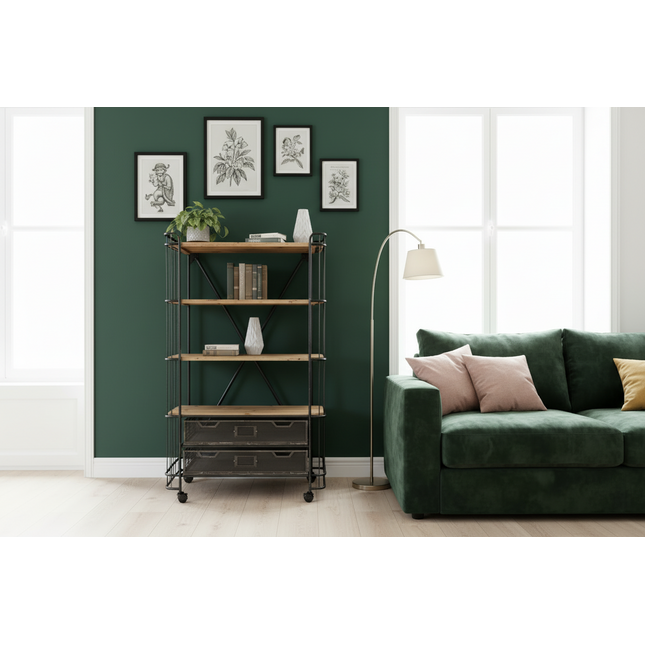 Baker trolley shelving on wheels UK - Elderflower Lane