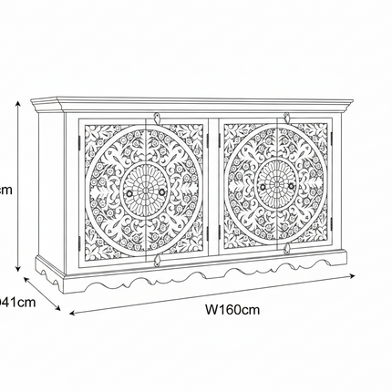 Hand Carved Wood  Storage Cabinets & Sideboards - Elderflower Lane UK