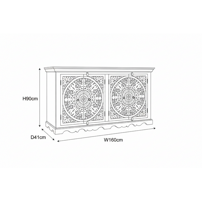 Hand Carved Wood  Storage Cabinets & Sideboards - Elderflower Lane UK