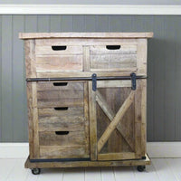 Rustic wood & iron storage cabinet