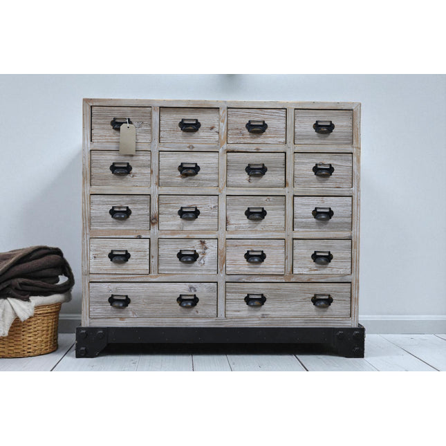 18 drawer wood storage cabinet