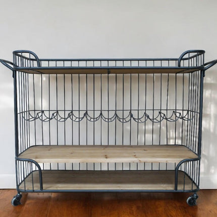 Black iron caged drinks trolley