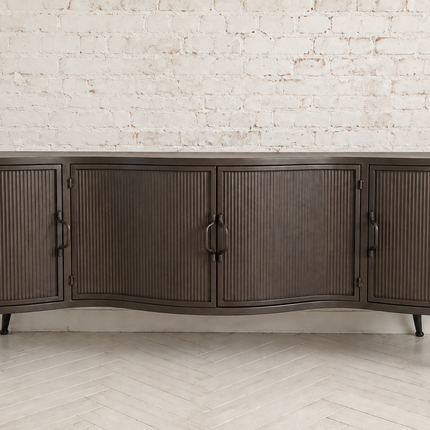 Ribbed metal home storage cabinet range - Elderflower Lane