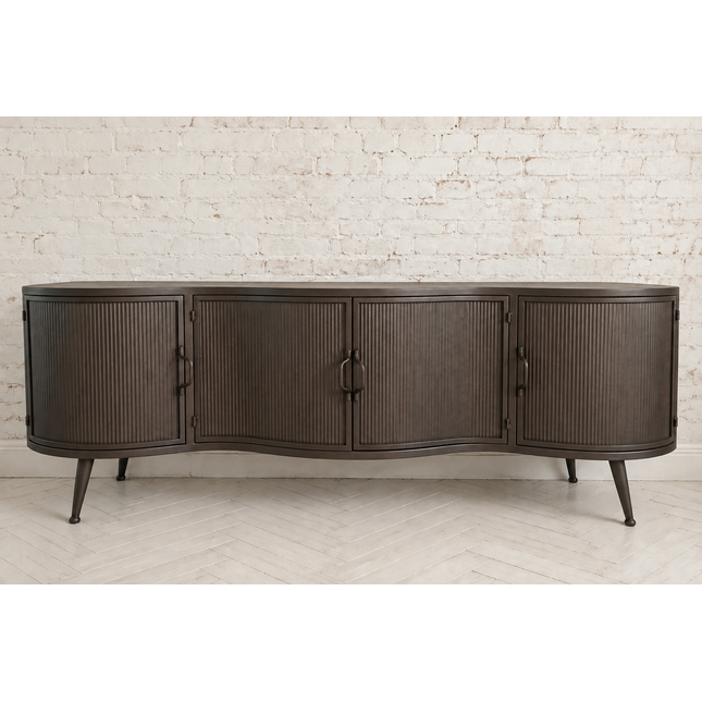Ribbed metal home storage cabinet range - Elderflower Lane