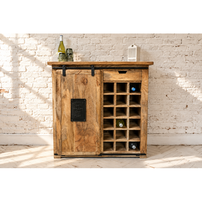 rustic wood wine cabinet - Elderflower Lane
