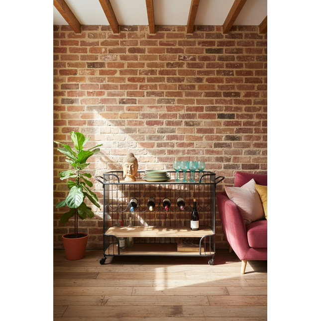 Drinks & Wine trolley on wheels Uk - Elderflower Lane