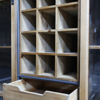 Glass fronted drinks cabinet | Metal & wood