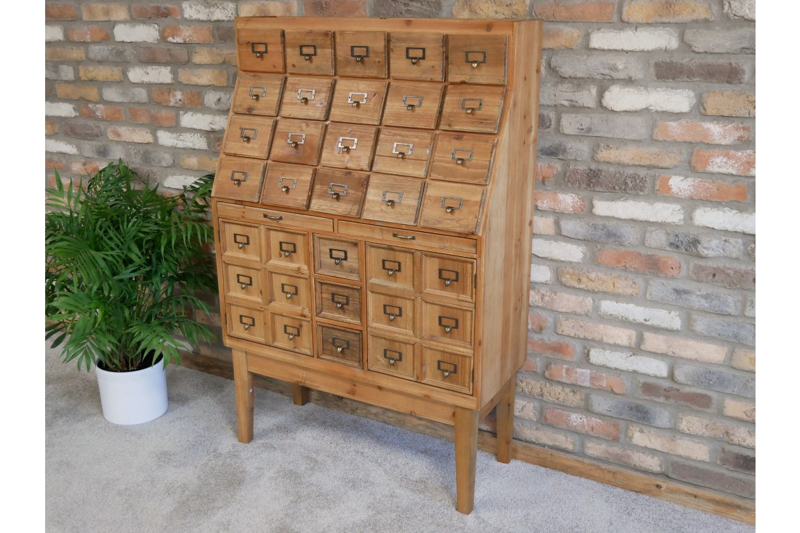 Apothecary multi drawer rustic wood storage cabinet Elderflowerlane