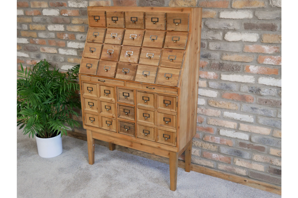 Wood Apothecary multi drawer storage cabinet