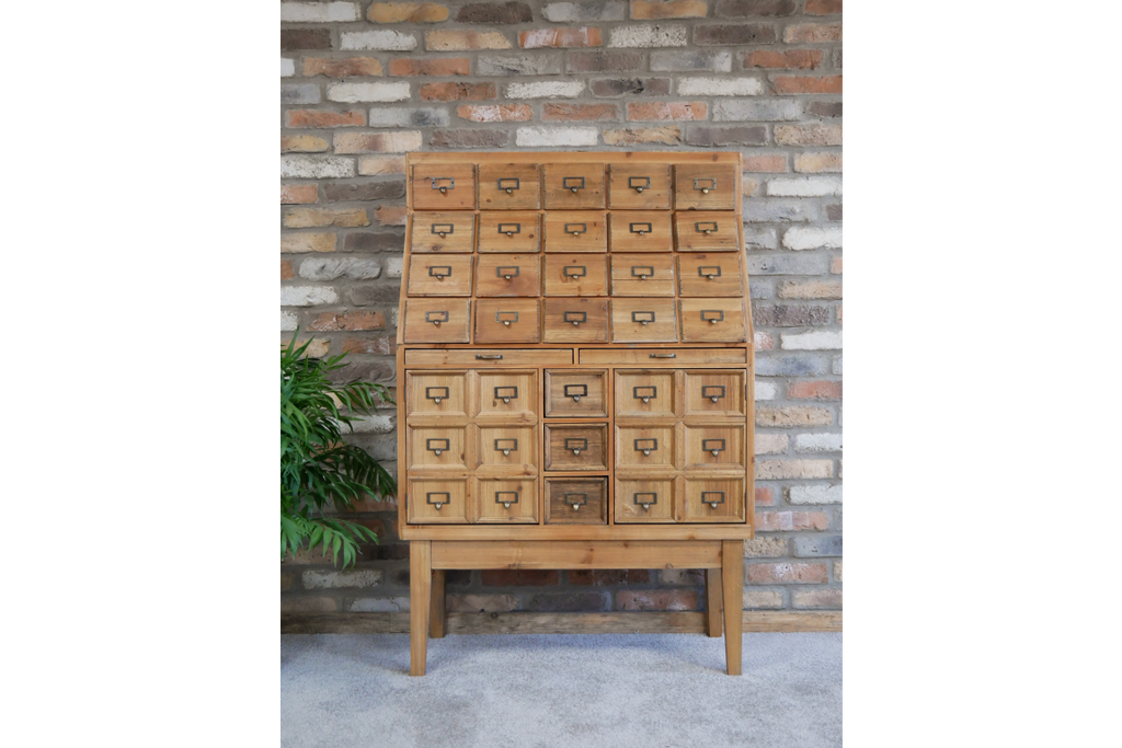 Wood Apothecary multi drawer storage cabinet