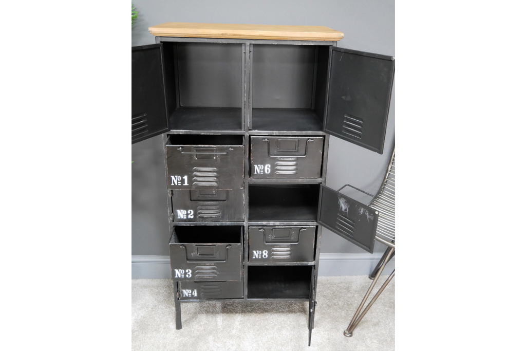 Black metal Industrial utility storage locker cabinet