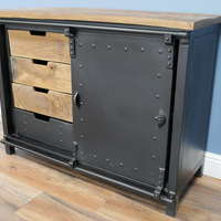 Industrial iron & wood storage cabinet - sideboard