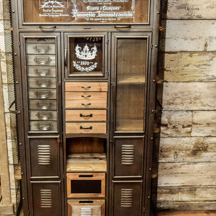 Large Industrial Retro Storage Display Cabinet