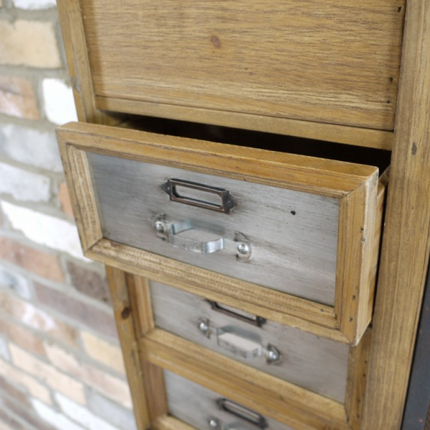 Wood and metal wall shelf cabinet