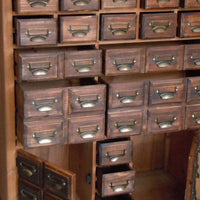 Multi drawer wood apothecary storage cabinet
