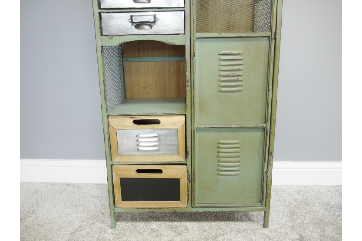 Green top metal cabinet