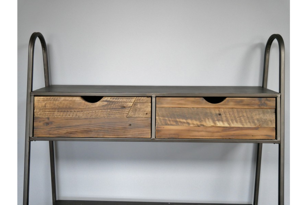 Large Industrial metal & wood shelving display cabinet