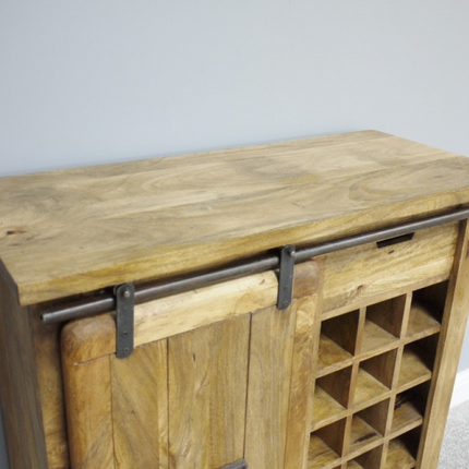 Industrial iron & wood wine storage cabinet - Back in stock May