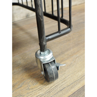 3 tier metal caged wood baker display shelves