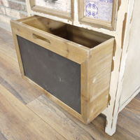 Cream vintage wooden multi drawer storage cabinet