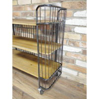 3 tier metal caged wood baker display shelves