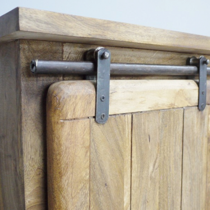 Industrial iron & wood wine storage cabinet - Back in stock May