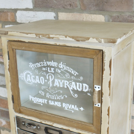 Cream vintage wooden multi drawer storage cabinet - Back in stock May