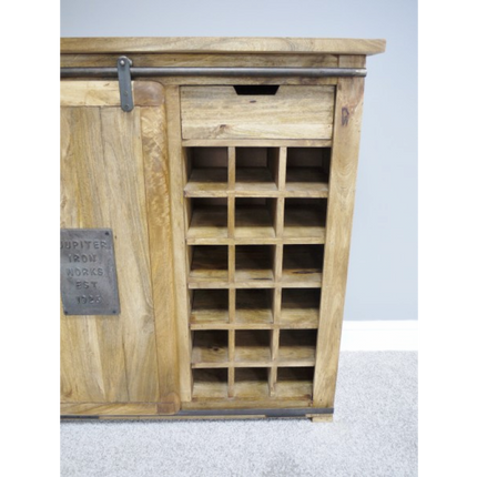 Industrial iron & wood wine storage cabinet - Back in stock May