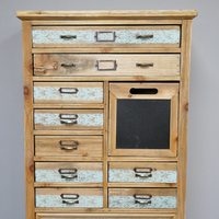 Tall slim wooden multi drawer storage cabinet
